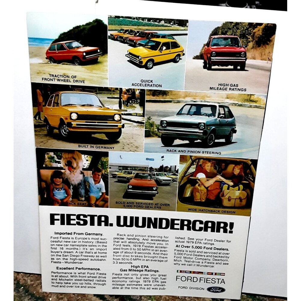 1978 1979 Ford Fiesta Wundercar from Germany Original Print Ad